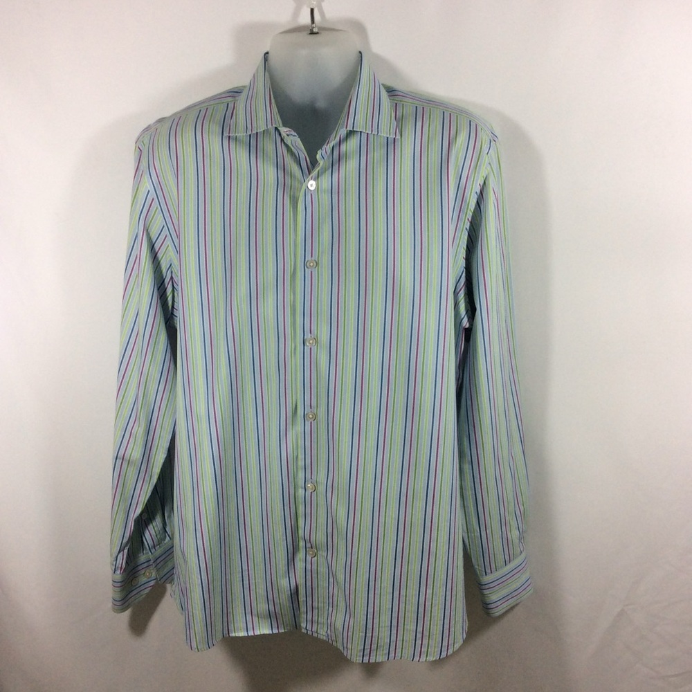 Express Large Men's Striped Button-Up Shirt